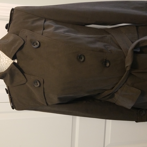 Calvin Klein Brawn midi rain coat- sz small - Picture 2 of 7